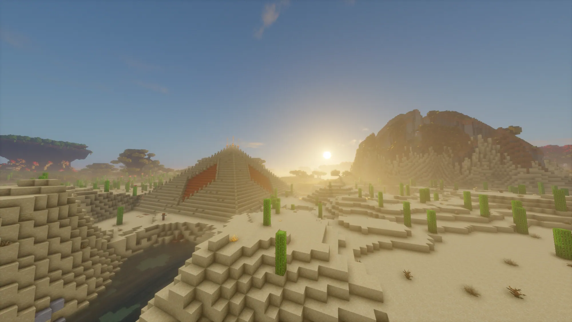 Ancient pyramid in Aerlon desert at sunset — Craft Attack
