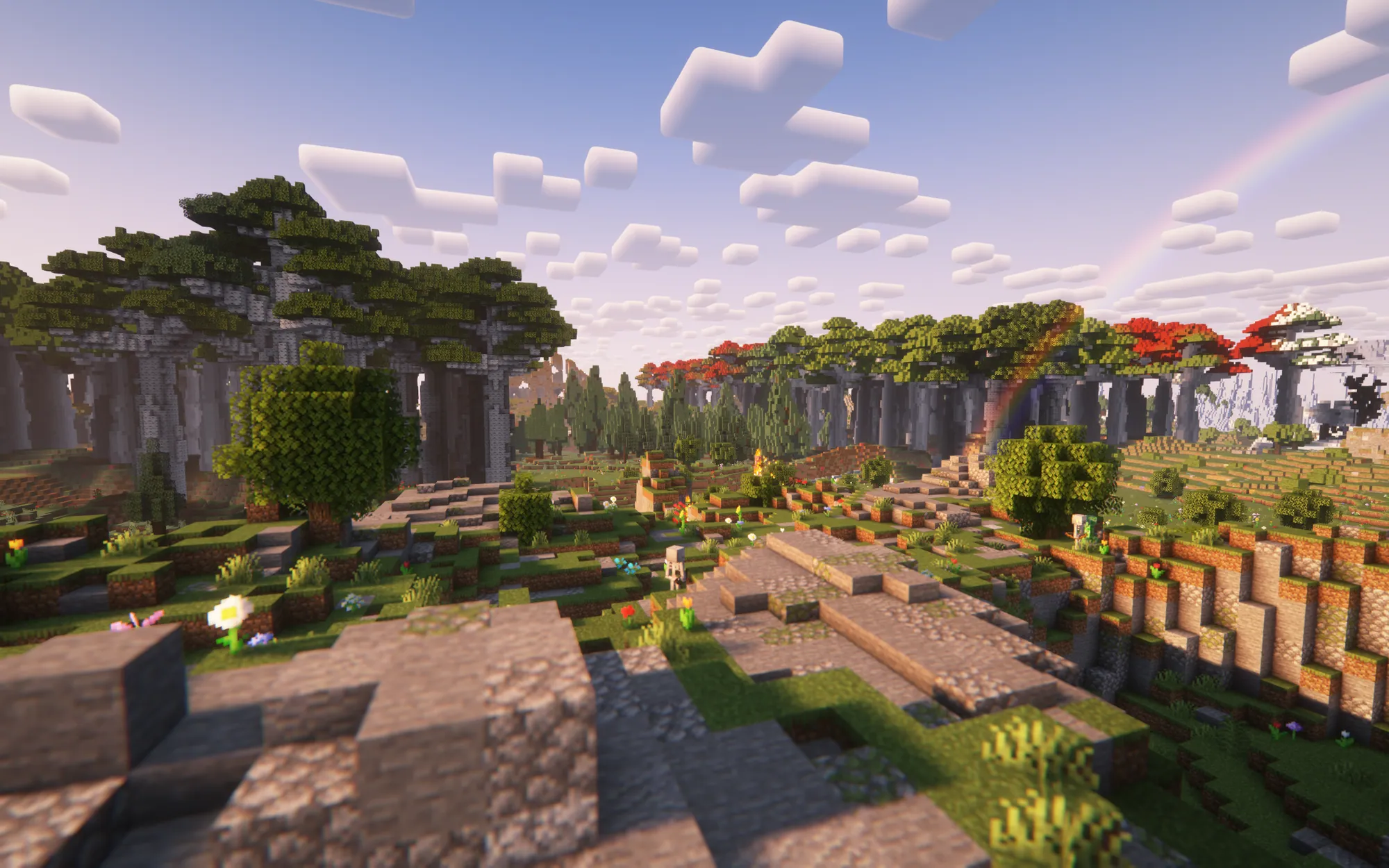 Ancient columns in an overgrown plaza of Aerlon — Craft Attack